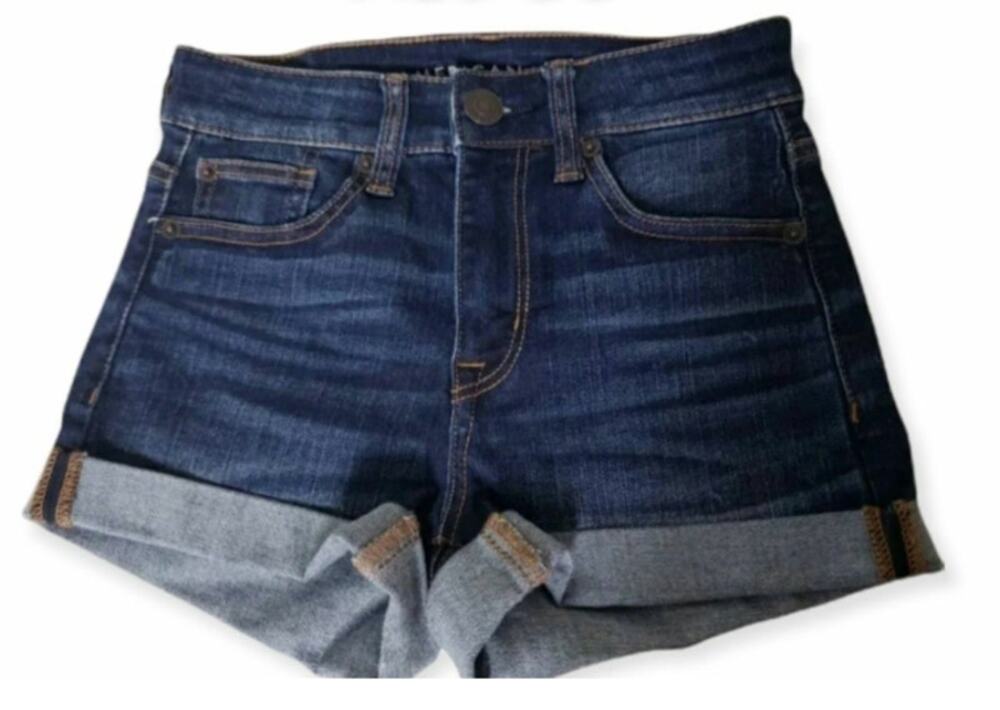 American Eagle Blue Dark Washed Denim Stretch Shorts